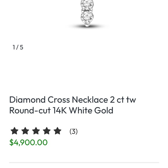 14k Diamond 💎 2ct Cross Necklace
